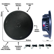 Carregar imagem no visualizador da galeria, Kit Arandela Coaxial 6p 70w 8r Redonda Pt Leson