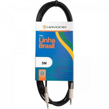 Carregar imagem no visualizador da galeria, Cabo de Áudio Linha Brasil P2 Estéreo X P2 Estéreo 3M Preto HAYONIK