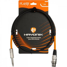 Carregar imagem no visualizador da galeria, Cabo Para Microfone Player XLR(F) X P10 1m Preto Hayonik