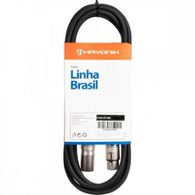 Carregar imagem no visualizador da galeria, Cabo para Microfone Linha BRASIL XLR(F) X XLR(M) 5m Preto HAYONIK