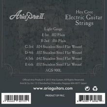 Carregar imagem no visualizador da galeria, Encordoamento Para Guitarra Flat Wound .012 AGS900L Aria Pro II