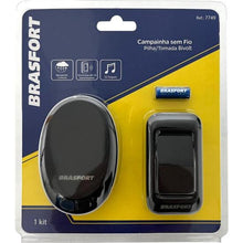 Carregar imagem no visualizador da galeria, Campainha Sem Fio Pilha/Tomada Preto Brasfort