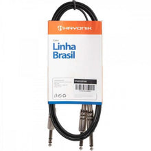 Carregar imagem no visualizador da galeria, Cabo de Áudio Linha Brasil P10 Estéreo X 2 P10 Mono 3m Preto HAYONIK