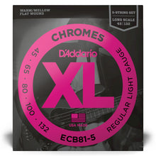 Carregar imagem no visualizador da galeria, Encordoamento Baixo 5C 45-132 D Addario XL Chromes ECB81-5