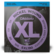 Carregar imagem no visualizador da galeria, Encordoamento Baixo 4C 40-100 D Addario XL Nickel EXL190