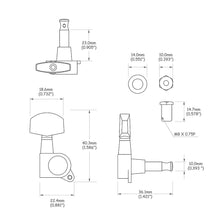 Carregar imagem no visualizador da galeria, Tarraxa Para Guitarra Bindada Cromada 3x3 Spirit J07-CR-R3L3