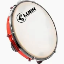 Carregar imagem no visualizador da galeria, Pandeiro 10" ABS Vermelho C/ 6 afinações, pele leitosa - Luen