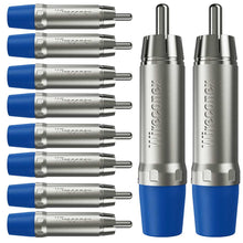 Carregar imagem no visualizador da galeria, Plug Rca Macho Nickel Plt Wc 1212 Ml Bl Ni Azul Wireconex 10 Unidades
