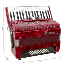 Carregar imagem no visualizador da galeria, Acordeon 48 Baixos 34 Teclas Ta 4805 Vermelho Thommasi
