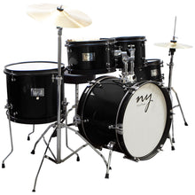 Carregar imagem no visualizador da galeria, Bateria Acústica Infantil Junior 2t Preta Com Banco New York