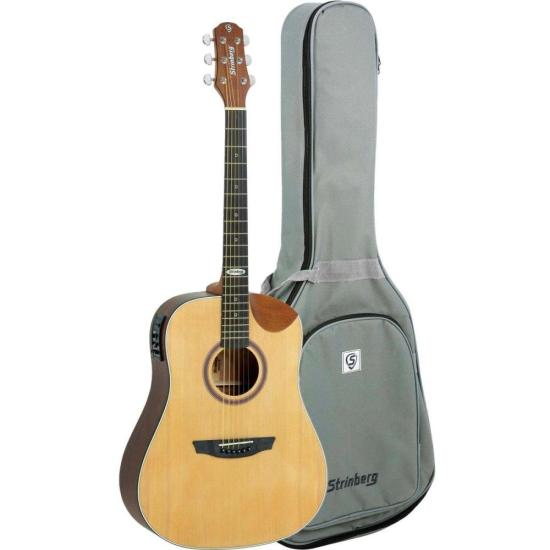 Violão Strinberg SD201HC Folk Aço Eletroacústico Natural Satin Com Bag