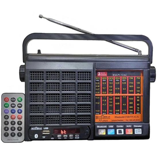 Rádio Portátil Motobras RM-PU32AC 7 Faixas Preto