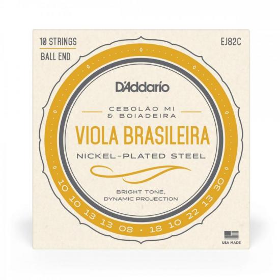 Encordoamento Para Viola Brasileira Cebolão MI/Boiadeira EJ82C D Addario