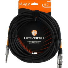 Carregar imagem no visualizador da galeria, Cabo Para Microfone Player XLR(F) X P10 10m Preto Hayonik
