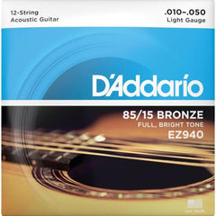 Encordoamento Violão Aço 12 Cordas .010-.050 85/15 Bronze EZ940 D Addario