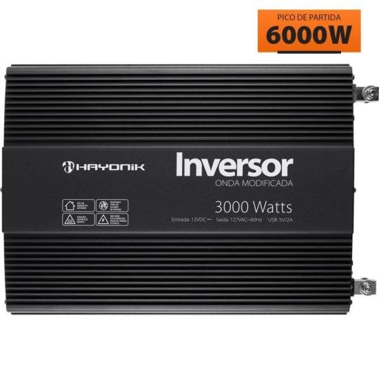 Inversor de Onda Modificada 3000W 12Vdc/127V PW12-1 Off Grid Hayonik