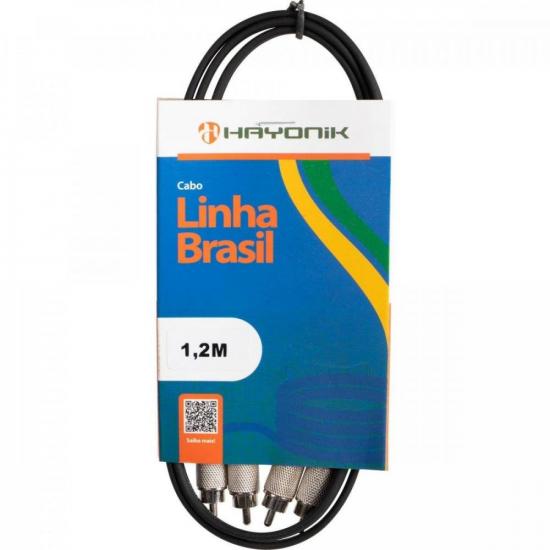 Cabo de Áudio Hayonik Linha Brasil 2RCA2 1,2 Metros Preto