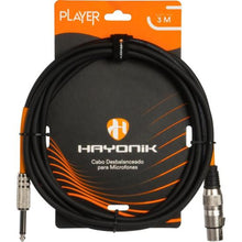 Carregar imagem no visualizador da galeria, Cabo Para Microfone Player XLR(F) X P10 3m Preto Hayonik
