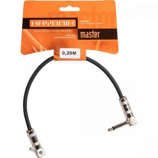 Cabo Para Pedal Hayonik Linha Brasil P10 x P10 90° 25cm Preto