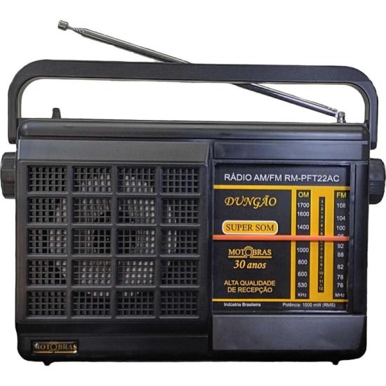 Rádio Portátil Motobras RM-PFT22AC 2 Faixas Preto