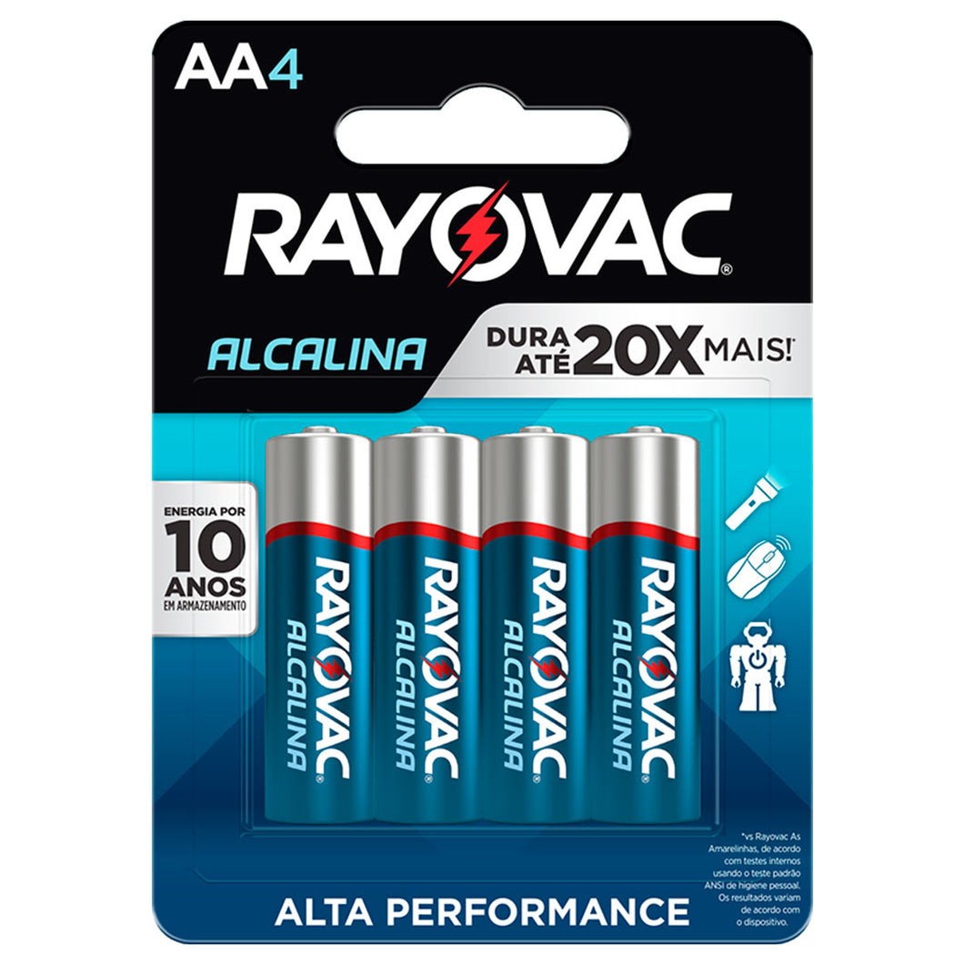 4 Pilhas Alcalinas Aa Rayovac