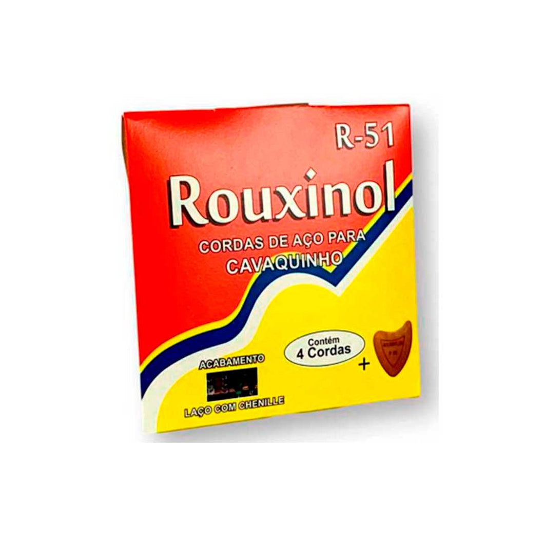 Encordoamento Cavaquinho Aço Tradicional Com Chenille Rouxinol R-51 + Palheta Brinde