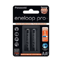 Pilha Recarregável Eneloop Pro Aa2 Panasonic 02 Unidades