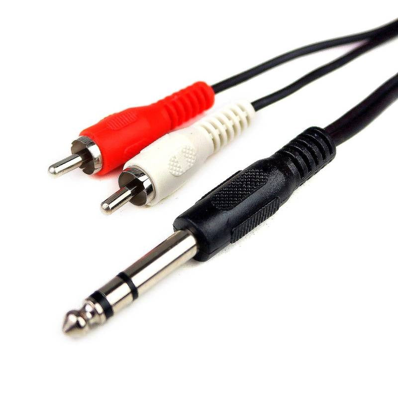 Cabo P10 6,35mm Estéreo X 2 Rca 2m Niquel