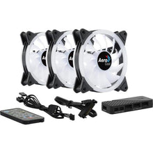 Carregar imagem no visualizador da galeria, Kit Com 3 Coolers Aerocool Duo 12 Pro ARGB + Hub + Controle
