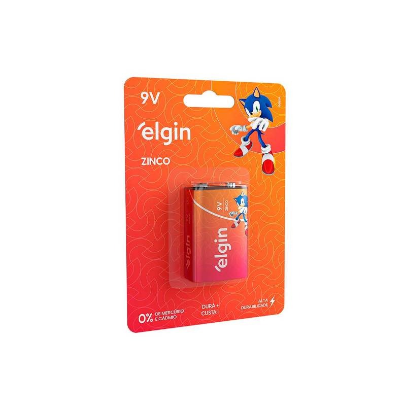 Bateria Zinco 9v Elgin Cartela Com 01 Unidade