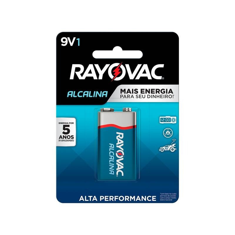 Bateria Alcalina 9v Rayovac Cartela Com 01 Unidade