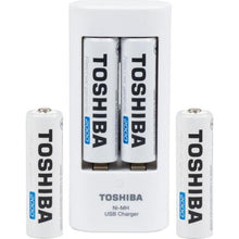 Carregar imagem no visualizador da galeria, Carregador de Pilha USB TNHC-6GME4 CB (C/4 Pilhas AA 2000 MAh) Toshiba
