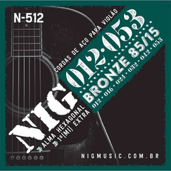 Encordoamento de Violão Aço 012 Bronze 85/15 N-512 - NIG