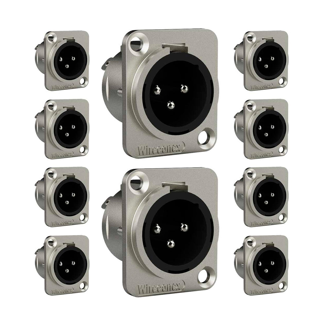 Conector  Xlr Macho Wc 1033 Mp Bk Ni 3p Painel Wireconex 10 Unidades