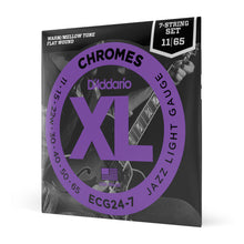 Carregar imagem no visualizador da galeria, Encordoamento Guitarra 7C 11-65 D Addario XL Chromes ECG24-7
