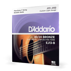 Encordoamento Violão Aço 11-52 Corda Extra D Addario EJ13-B