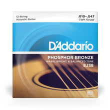 Carregar imagem no visualizador da galeria, Encordoamento Violão Aço 12C 10-47 D Addario Phosphor EJ38
