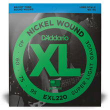 Carregar imagem no visualizador da galeria, Encordoamento Baixo 4C 40-95 D Addario XL Nickel EXL220
