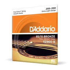 Encordoamento Violão Aço 10-50 Corda Extra D Addario EZ900-B