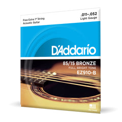 Encordoamento Violão Aço 11-52 Corda Extra D Addario EZ910-B