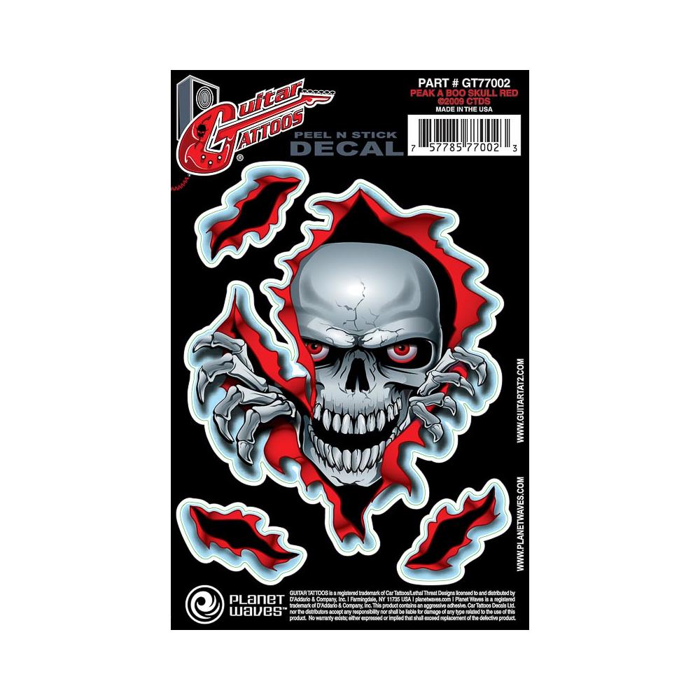 Adesivo Guitarra Peek A Boo Skull Tattoo D Addario GT77002