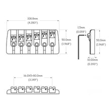 Carregar imagem no visualizador da galeria, Ponte Para Baixo 6 Cordas Fixa Preta Spirit BS61-BK
