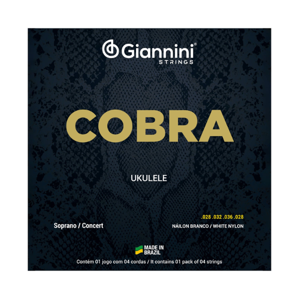 Encordoamento para Ukulele Nylon Branco Soprano/Concert Giannini Cobra