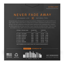 Carregar imagem no visualizador da galeria, Encordoamento Violão Aço Revestido 10 (3 Jogos) D Addario XT
