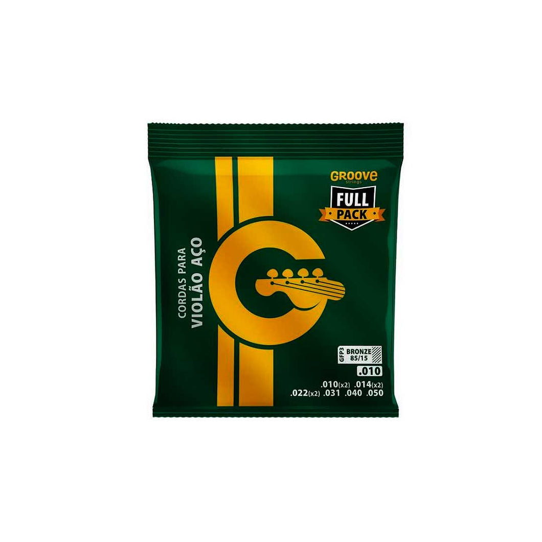 Jogo De Cordas P/violão Bronze 85/15 Groove 0.010