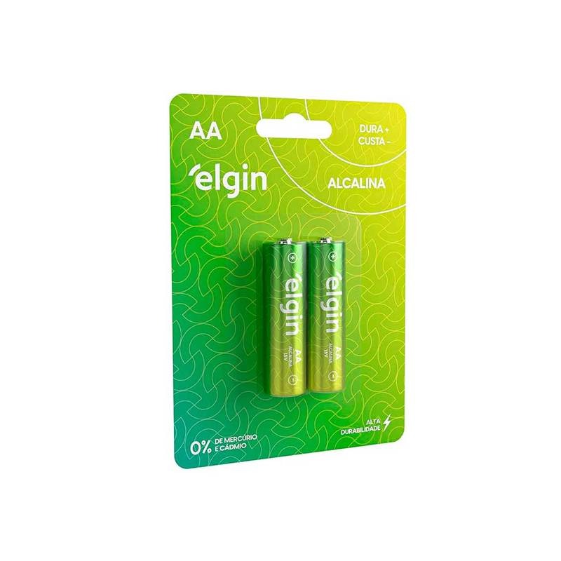 Pilha Alcalina Aa2 Elgin Cartela Com 02 Unidades