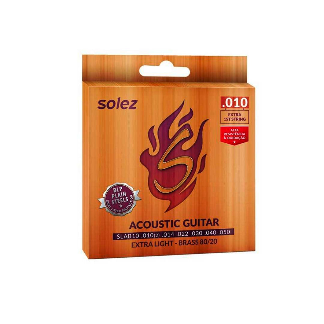 Jogo De Cordas P/violão Solez Brass 80/20 0.010