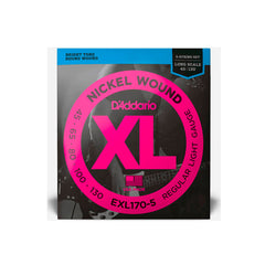 Cordas Para Baixo D Addario Xl Nickel Wound Exl170-5 5 Cordas Escala Longa .045-.130