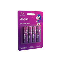 Pilha Recarregável Elgin Aa 2700mah Blister Com 04 Unidades