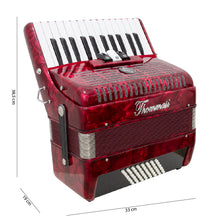 Carregar imagem no visualizador da galeria, Acordeon 48 Baixos 26 Teclas Ta 4803 Vermelho Thommasi
